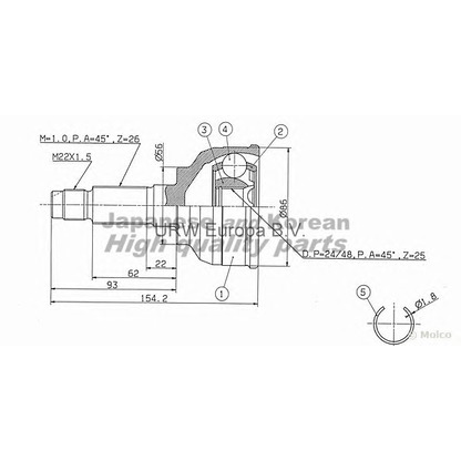 Foto Kit giunti, Semiasse ASHUKI MA280