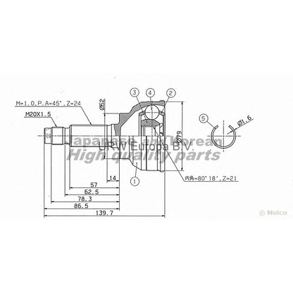 Photo Jeu de joints, arbre de transmission ASHUKI MA320