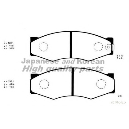 Фото Комплект тормозных колодок, дисковый тормоз ASHUKI N00910