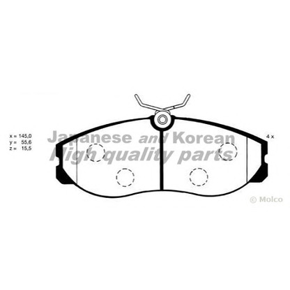 Фото Комплект тормозных колодок, дисковый тормоз ASHUKI N00975