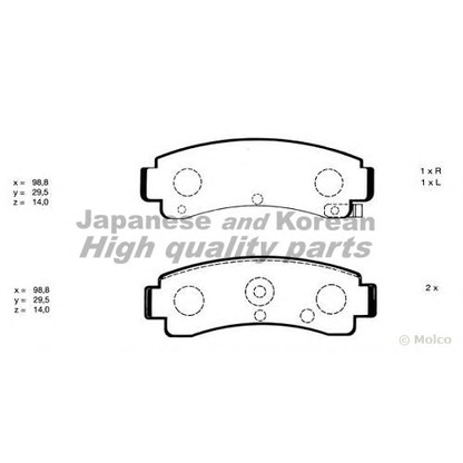 Фото Комплект тормозных колодок, дисковый тормоз ASHUKI N01186