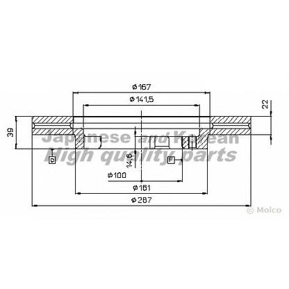 Zdjęcie Tarcza hamulcowa ASHUKI N01346