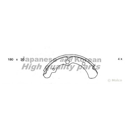 Photo Brake Shoe Set ASHUKI S01404