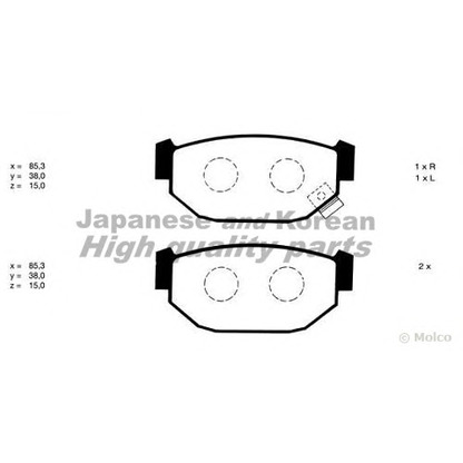 Photo Brake Pad Set, disc brake ASHUKI S01407