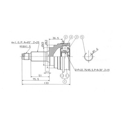 Photo Jeu de joints, arbre de transmission ASHUKI SK022