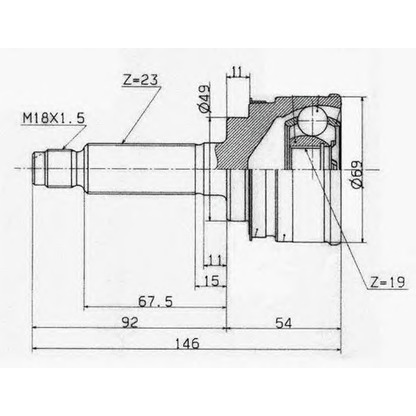 Photo Jeu de joints, arbre de transmission ASHUKI SK350