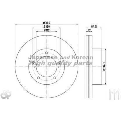 Photo Brake Disc ASHUKI T60345