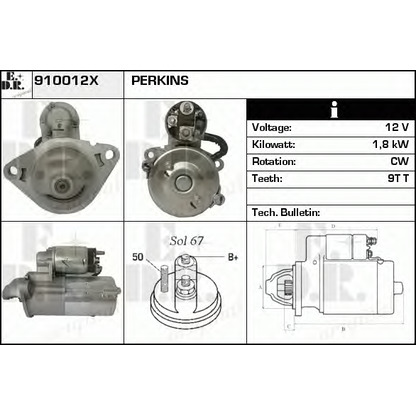 Foto Motorino d'avviamento EDR 910012X