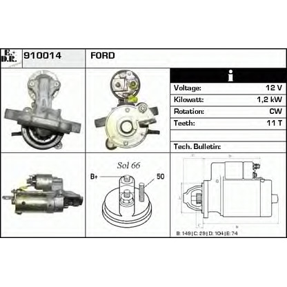 Foto Motorino d'avviamento EDR 910014