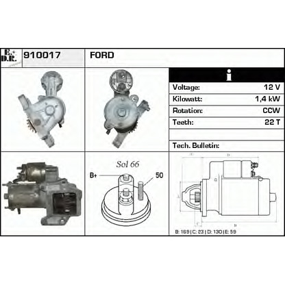 Foto Motorino d'avviamento EDR 910017