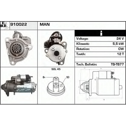 Foto Motorino d'avviamento EDR 910022