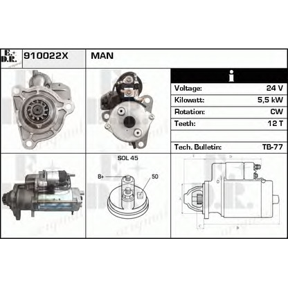 Foto Motor de arranque EDR 910022X