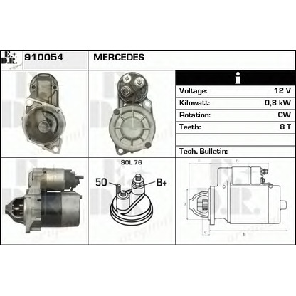 Foto Motor de arranque EDR 910054