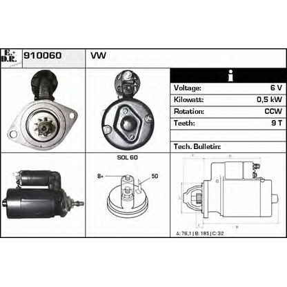 Foto Motorino d'avviamento EDR 910060