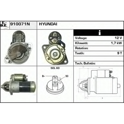 Foto Motor de arranque EDR 910071N