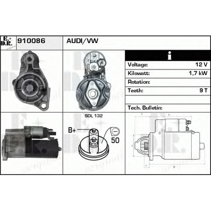 Foto Motorino d'avviamento EDR 910086