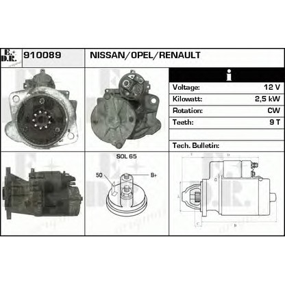 Foto Motorino d'avviamento EDR 910089