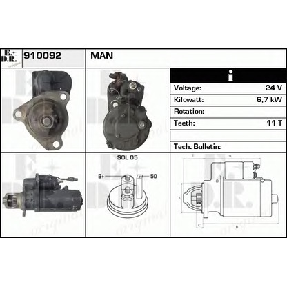 Foto Motorino d'avviamento EDR 910092