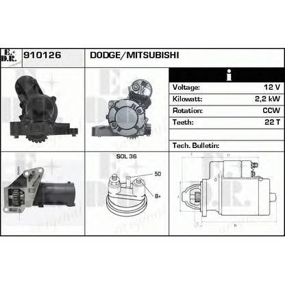 Foto Motor de arranque EDR 910126