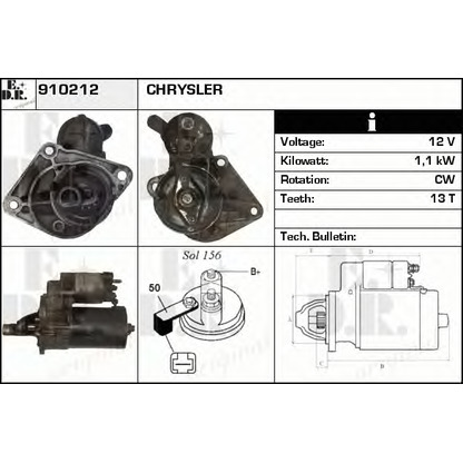 Foto Motor de arranque EDR 910212