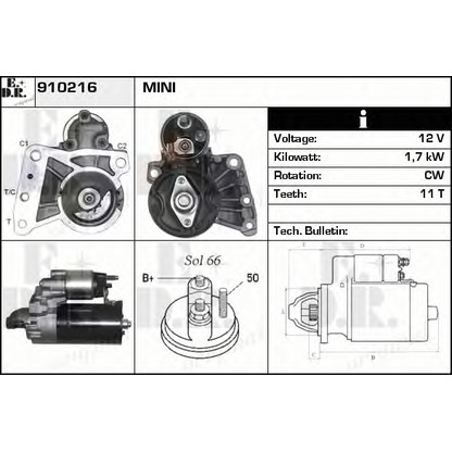 Foto Motorino d'avviamento EDR 910216