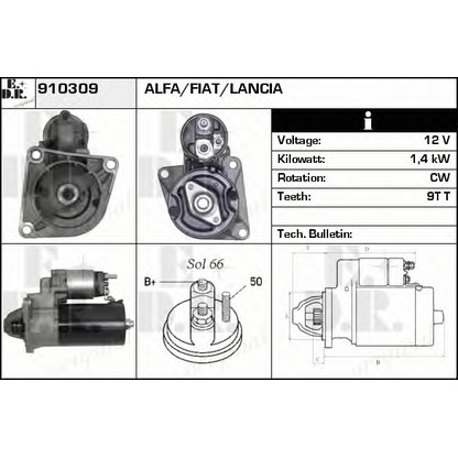 Foto Motor de arranque EDR 910309