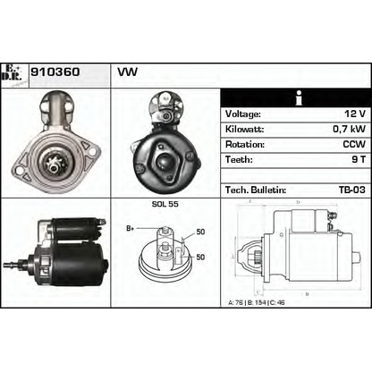 Zdjęcie Rozrusznik EDR 910360