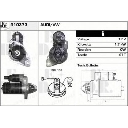 Foto Motorino d'avviamento EDR 910373