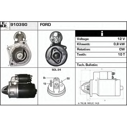 Foto Motorino d'avviamento EDR 910390