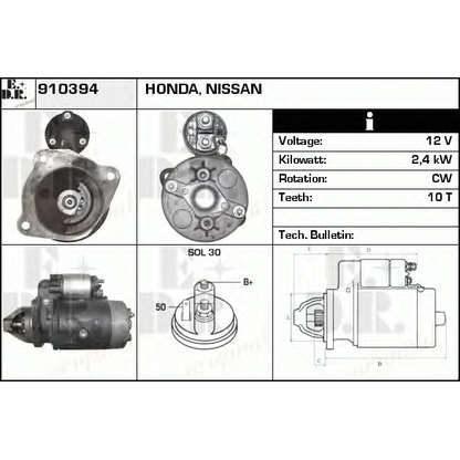 Foto Motor de arranque EDR 910394