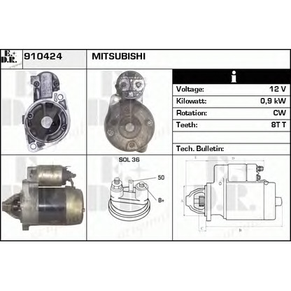 Foto Motor de arranque EDR 910424