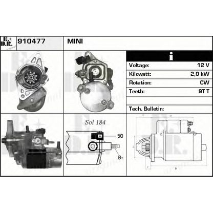 Foto Motor de arranque EDR 910477