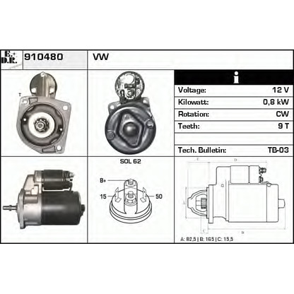 Foto Motorino d'avviamento EDR 910480