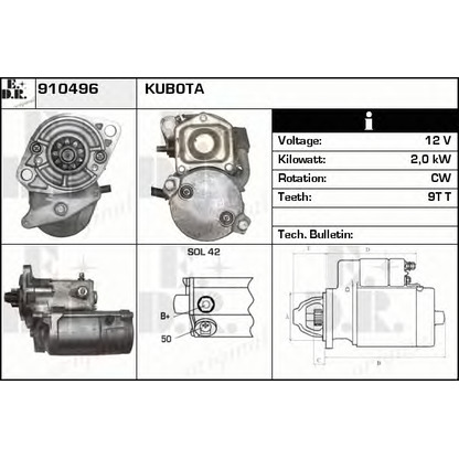 Foto Motor de arranque EDR 910496