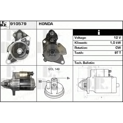 Foto Motorino d'avviamento EDR 910579