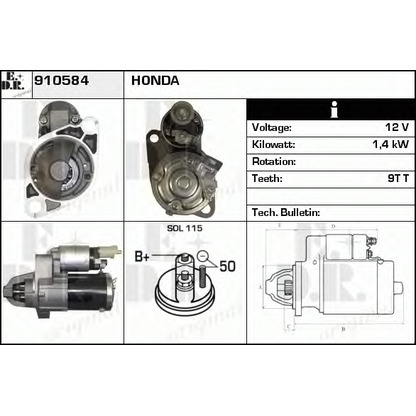 Foto Motor de arranque EDR 910584