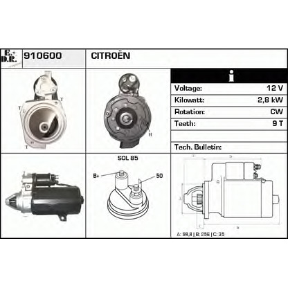 Foto Motor de arranque EDR 910600