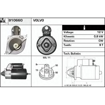 Foto Motor de arranque EDR 910660