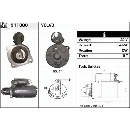 Foto Motorino d'avviamento EDR 911300