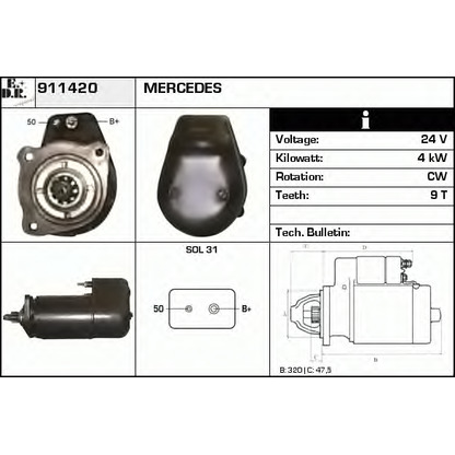 Zdjęcie Rozrusznik EDR 911420