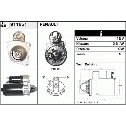 Foto Motorino d'avviamento EDR 911651