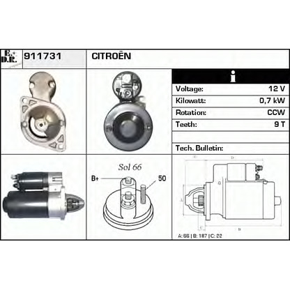 Zdjęcie Rozrusznik EDR 911731