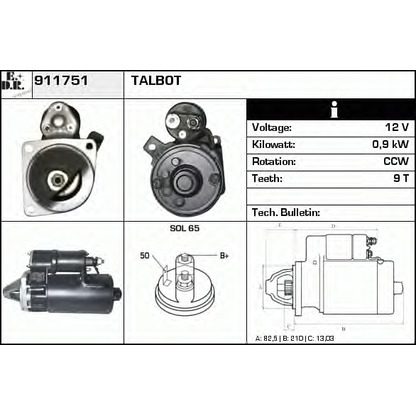 Foto Motor de arranque EDR 911751