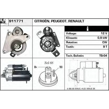 Foto Motorino d'avviamento EDR 911771