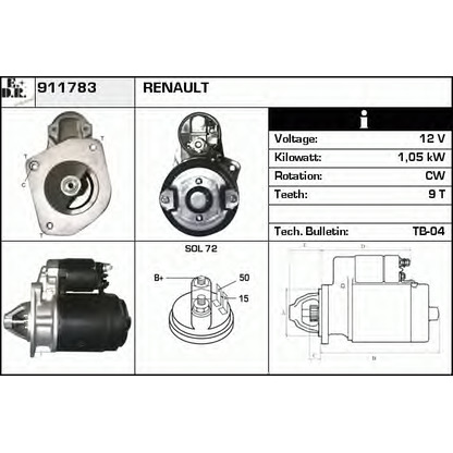 Foto Motor de arranque EDR 911783