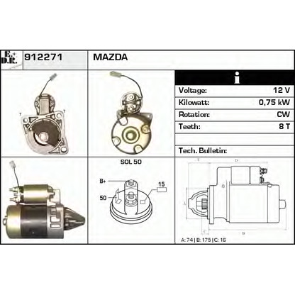 Foto Motorino d'avviamento EDR 912271