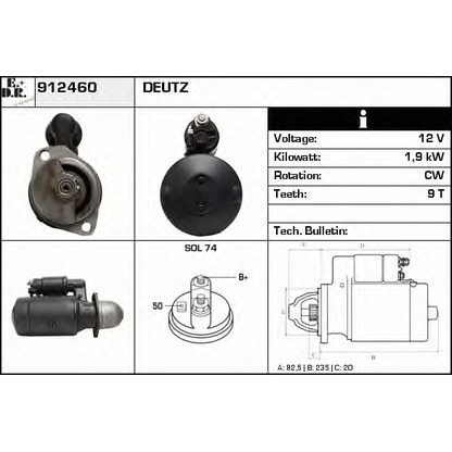 Foto Motor de arranque EDR 912460