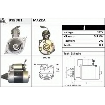 Foto Motor de arranque EDR 912861