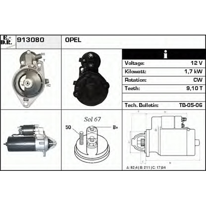 Foto Motor de arranque EDR 913080