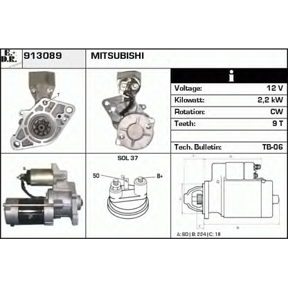 Foto Motor de arranque EDR 913089